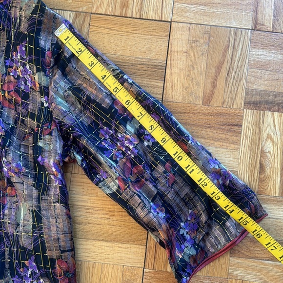 💕Vintage 💯Silk Chinese Cheongsam Floral Print, Gold Thread 8 EUC - Picture 13 of 13